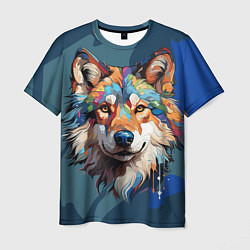 Мужская футболка Очень красивый волк