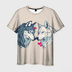 Футболка мужская Волк и волчица 14 февраля, цвет: 3D-принт