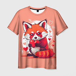 Мужская футболка Рыжая лисичка с сердцем