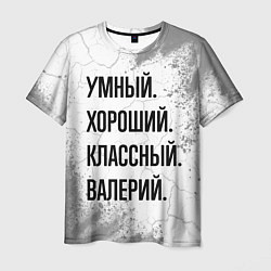 Футболка мужская Умный, хороший и классный: Валерий, цвет: 3D-принт