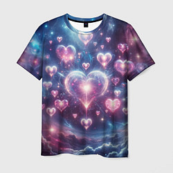 Мужская футболка Космические сердца - звезды