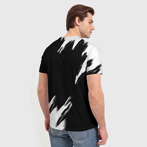 Мужская футболка Real madrid белые краски текстура / 3D-принт – фото 4