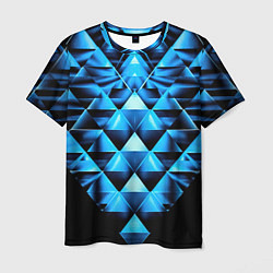 Мужская футболка Синие абстрактные ромбики