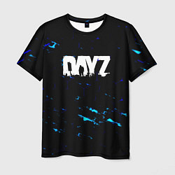 Мужская футболка Dayz текстура краски голубые