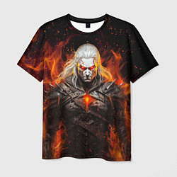 Мужская футболка Ведьмак и пламя
