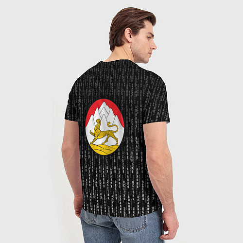 Мужская футболка Осетия Алания герб на спине / 3D-принт – фото 4