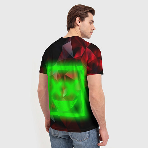 Мужская футболка Неоновый квадрат / 3D-принт – фото 4