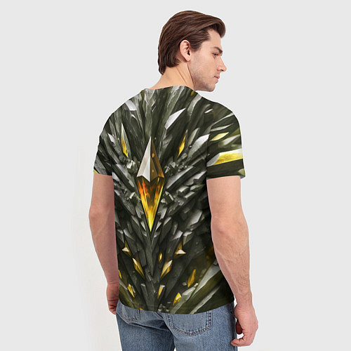 Мужская футболка Камень и золотой кристалл / 3D-принт – фото 4