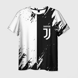 Мужская футболка Juventus краски чёрнобелые