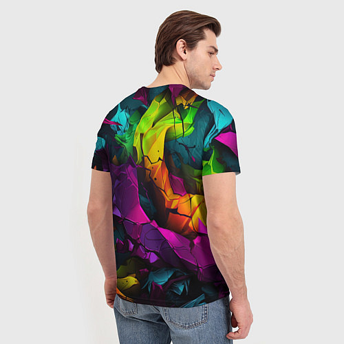 Мужская футболка Gta лого камуфляж яркий неоновый / 3D-принт – фото 4