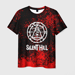 Мужская футболка Silent hill лого blood