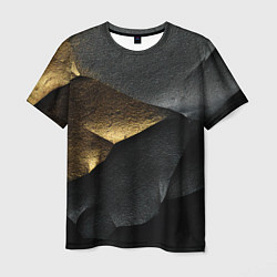 Мужская футболка Черная текстура с золотистым напылением
