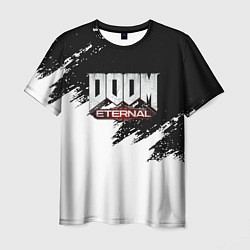 Мужская футболка Doom eternal белые краски