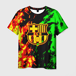 Мужская футболка Barcelona огненное лого