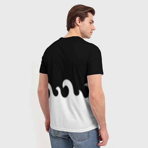 Мужская футболка Раст текстура огонь белый / 3D-принт – фото 4
