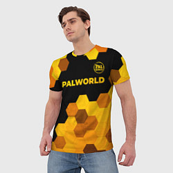 Футболка мужская Palworld - gold gradient посередине, цвет: 3D-принт — фото 2