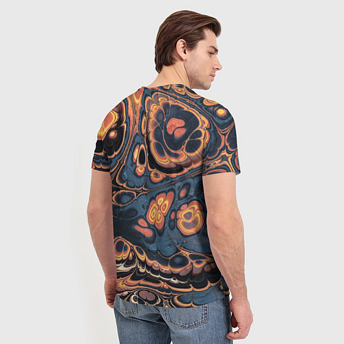 Мужская футболка Абстрактный разноцветный узор / 3D-принт – фото 4