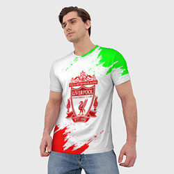 Футболка мужская Liverpool краски спорт, цвет: 3D-принт — фото 2
