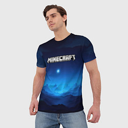 Футболка мужская Minecraft logo night, цвет: 3D-принт — фото 2