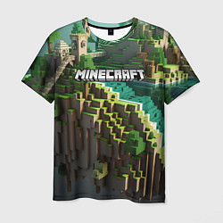 Мужская футболка Minecraft logo летняя карта