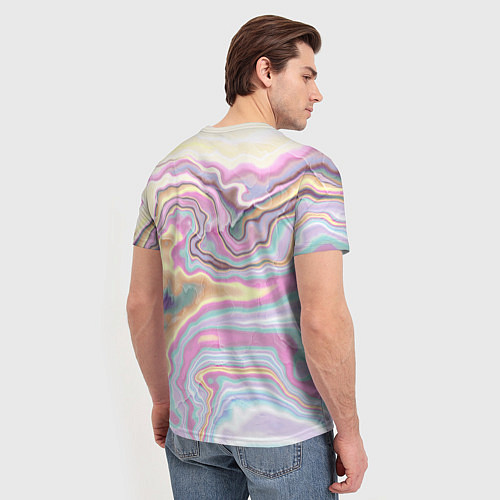 Мужская футболка Мрамор узор разноцветный / 3D-принт – фото 4