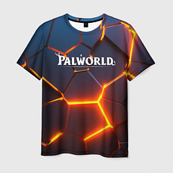 Мужская футболка Palworld logo разлом плит
