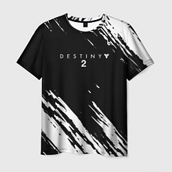 Футболка мужская Destiny краски чёрно белые, цвет: 3D-принт