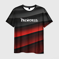 Мужская футболка Palworld logo black red abstract