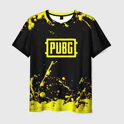 Мужская футболка Пабг жёлтые краски геймер