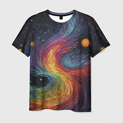 Мужская футболка Звездный вихрь абстрактная живопись