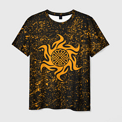 Мужская футболка Оберег воина в символике солнца