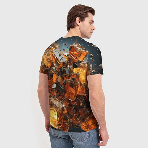 Мужская футболка Янтарный взрыв / 3D-принт – фото 4