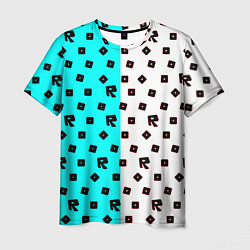 Мужская футболка Roblox pattern logo mobile