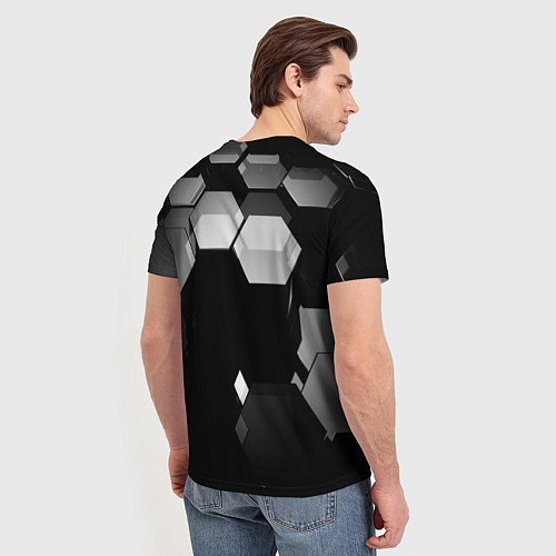 Мужская футболка Нано соты шестиугольник / 3D-принт – фото 4