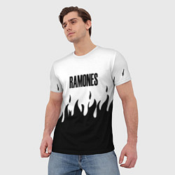 Футболка мужская Ramones fire black rock, цвет: 3D-принт — фото 2
