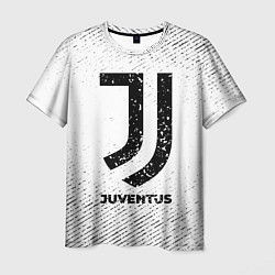 Футболка мужская Juventus с потертостями на светлом фоне, цвет: 3D-принт