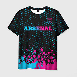 Мужская футболка Arsenal - neon gradient посередине