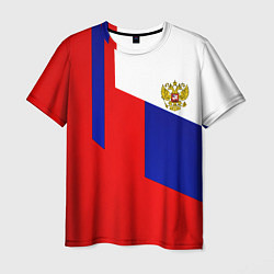 Мужская футболка Россия геометрия спортивная