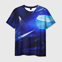 Мужская футболка Black and blue abstract background sport style