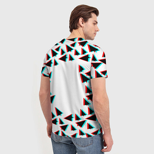 Мужская футболка Telegram logo pattern steel / 3D-принт – фото 4