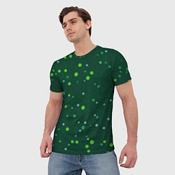 Футболка мужская Прикольный горошек зелёный, цвет: 3D-принт — фото 2