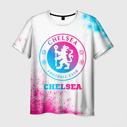 Мужская футболка Chelsea neon gradient style