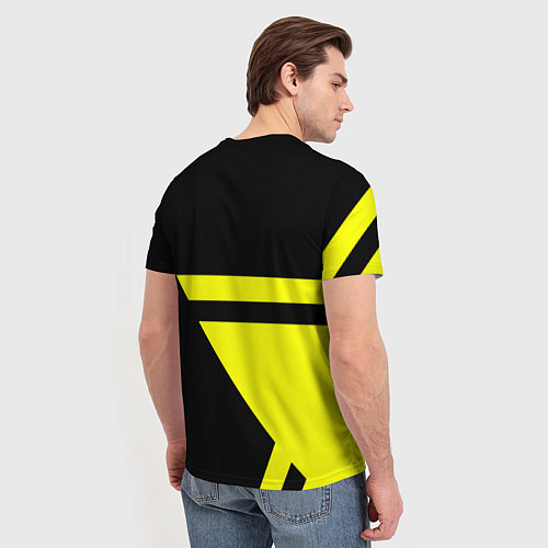 Мужская футболка Chevrolet yellow star / 3D-принт – фото 4