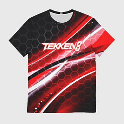 Мужская футболка Tekken 8 огненное лого файтинг