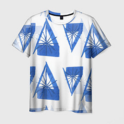 Мужская футболка Акварельные треугольники со снежинками