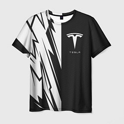 Мужская футболка Tesla - carbon texture
