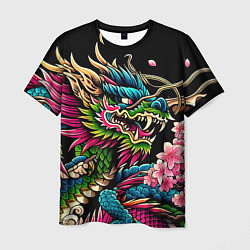 Мужская футболка Irezumi - Japanese dragon ai art