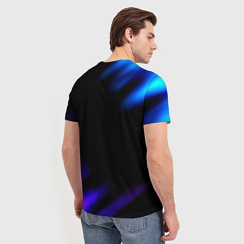 Мужская футболка Louna neon bend / 3D-принт – фото 4