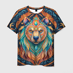 Мужская футболка Медведь шаман тотемное животное