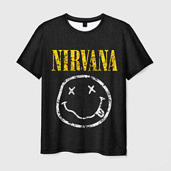 Мужская футболка Джинсовка с nirvana